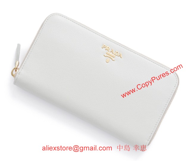 プラダ　2013年春夏新作SAFFIANO METALメタルロゴデザイン ラウンドファスナー 長財布 1M0506 QWA F0K74 